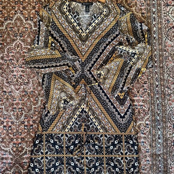 INC International Concepts Printed Bell Sleeve Dress - Picture 13 of 16